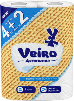 Бумага туалетная  2-х сл. VEIRO Домашняя 6...